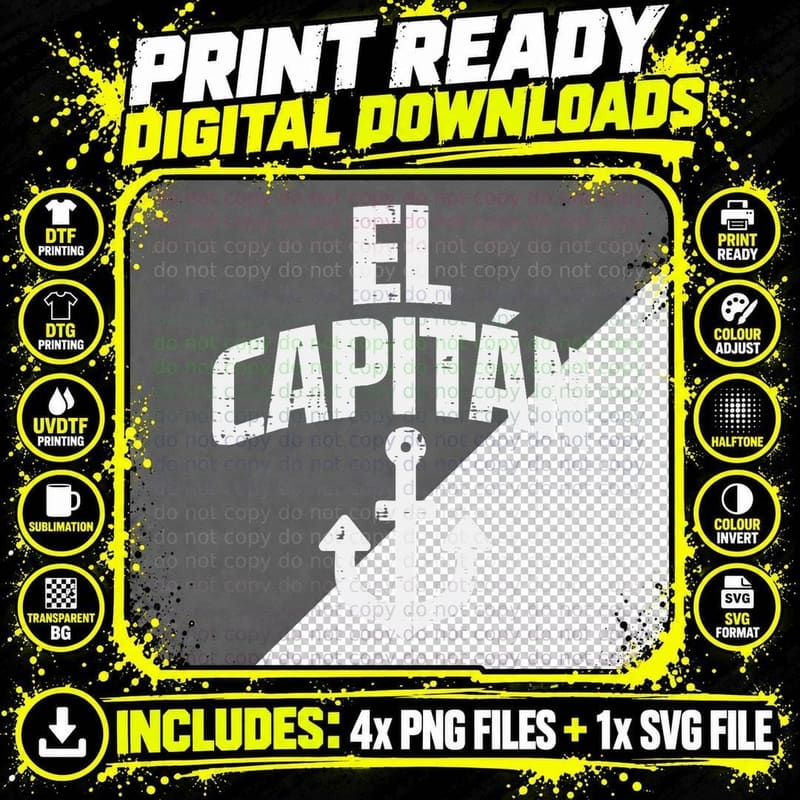El Capitan Anchor Boat Owner Captain Yacht Ship Cruise Png SVG Digital Bundle