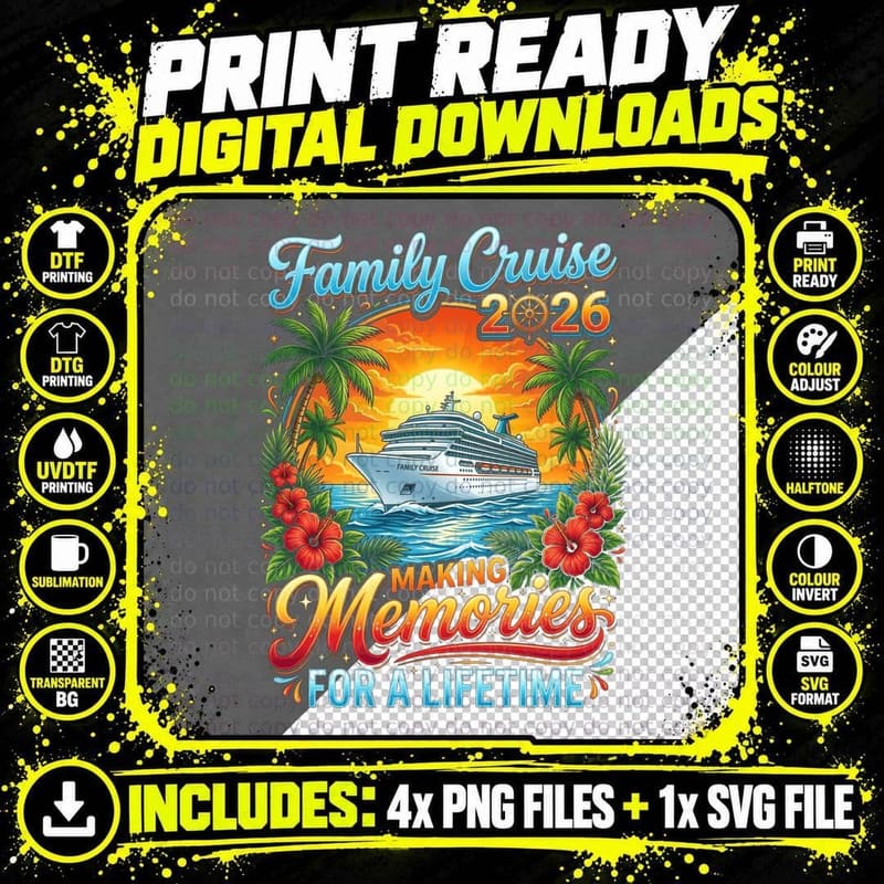 Family Cruise Making Memories for a Lifetime Cruise Png SVG Digital Bundle