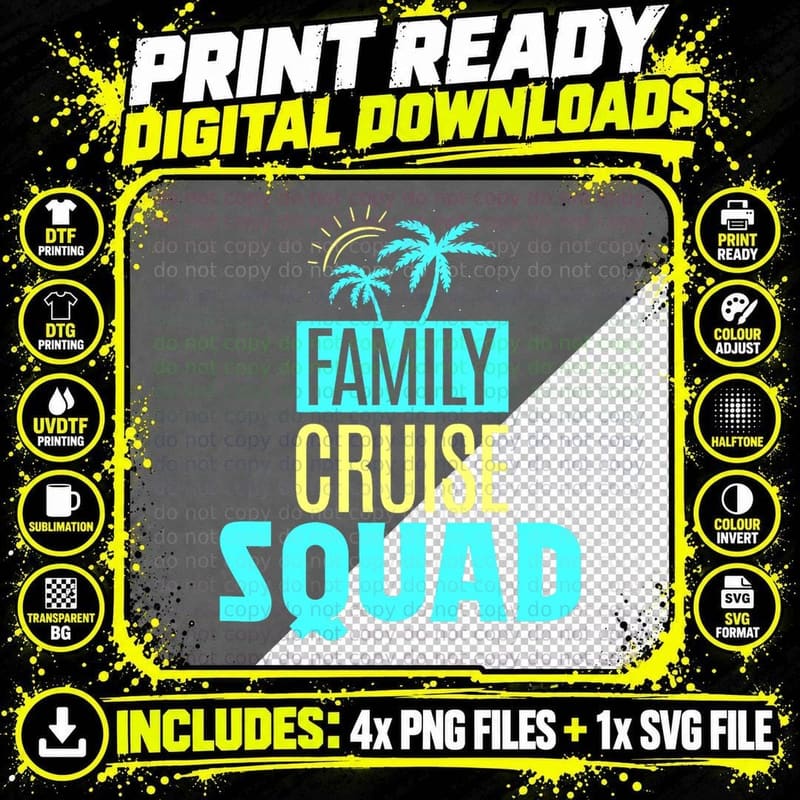 Family Cruise Squad Travel Ship Vacation T-Shirt Png SVG Digital Bundle