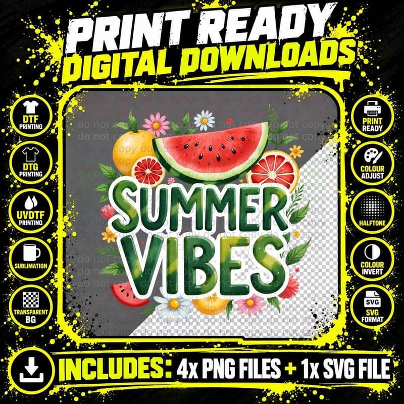 Feral Git Summer T-Shirt, Raccoon Watermelon Float Png SVG Digital Bundle