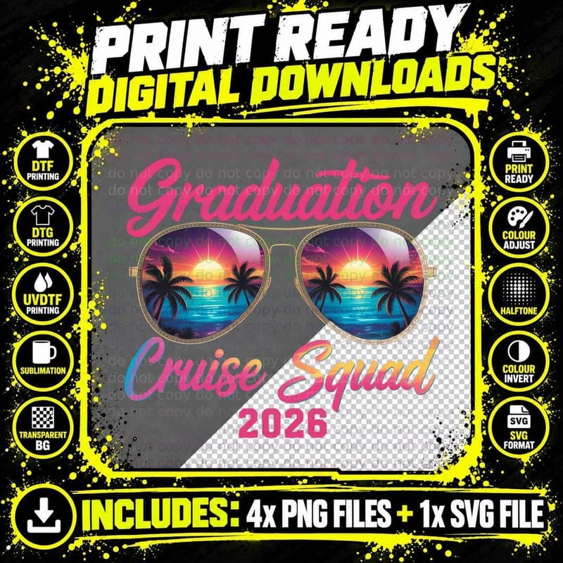 Graduation Cruise Squad 2026 Graduation T-Shirt Png SVG Digital Bundle
