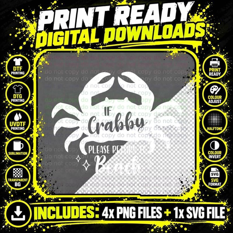 If Crabby Please Return to Beach Summertime Beach Vacay Png SVG Digital Bundle