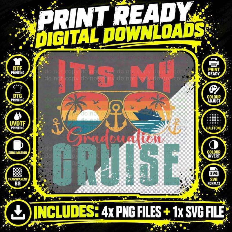 It's My Graduation Cruise Graduation T-Shirt Png SVG Digital Bundle