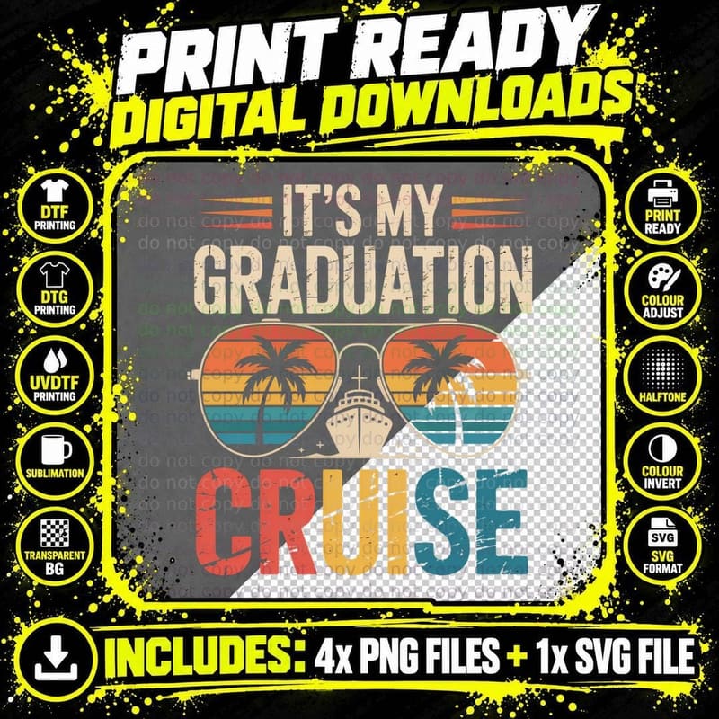 It's My Graduation Cruise Graduation T-Shirt Png SVG Digital Bundle