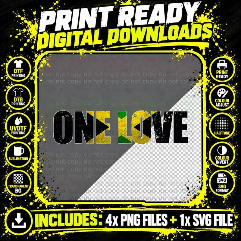 Jamaica One Love Novelty Jamaica Vacation T-Shirt Png SVG Digital Bundle
