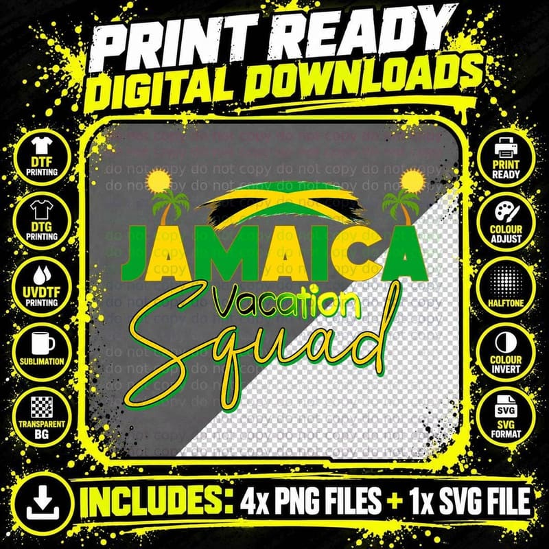 Jamaica Travel Vacation Squad Cruisetrip Group Matching Png SVG Digital Bundle