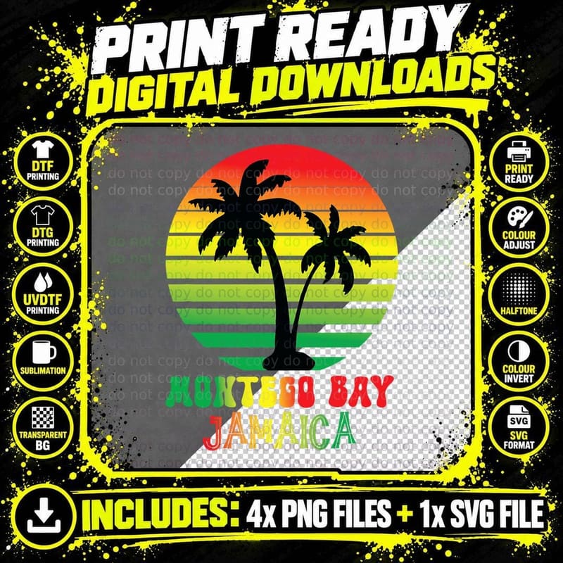 Jamaica Vacation Montego Bay Jamaica Souvenirs T-Shirt Png SVG Digital Bundle