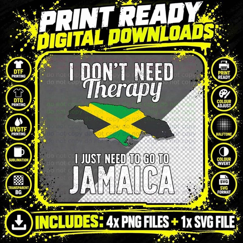 Jamaican Flag I Jamaica Flag I Vacation Jamaica T-Shirt Png SVG Digital Bundle