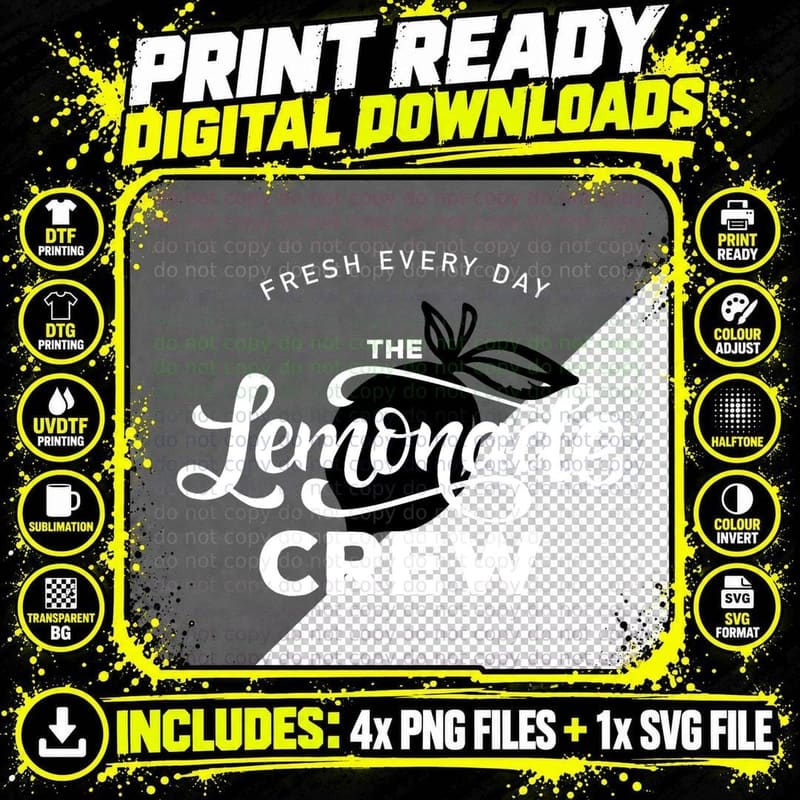 Lemonade Stand Shirt Crew and Boss Lemon Juice Summer Png SVG Digital Bundle