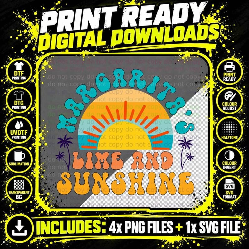 Live and Sunshine Summer T-Shirt, Sun Palm Flowers Sunny Png SVG Digital Bundle