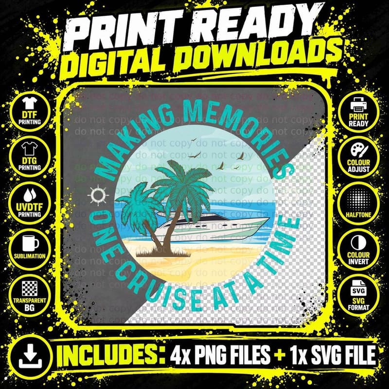 Making Memories One Cruise at a Time Cruise Squad T-Shirt Png SVG Digital Bundle