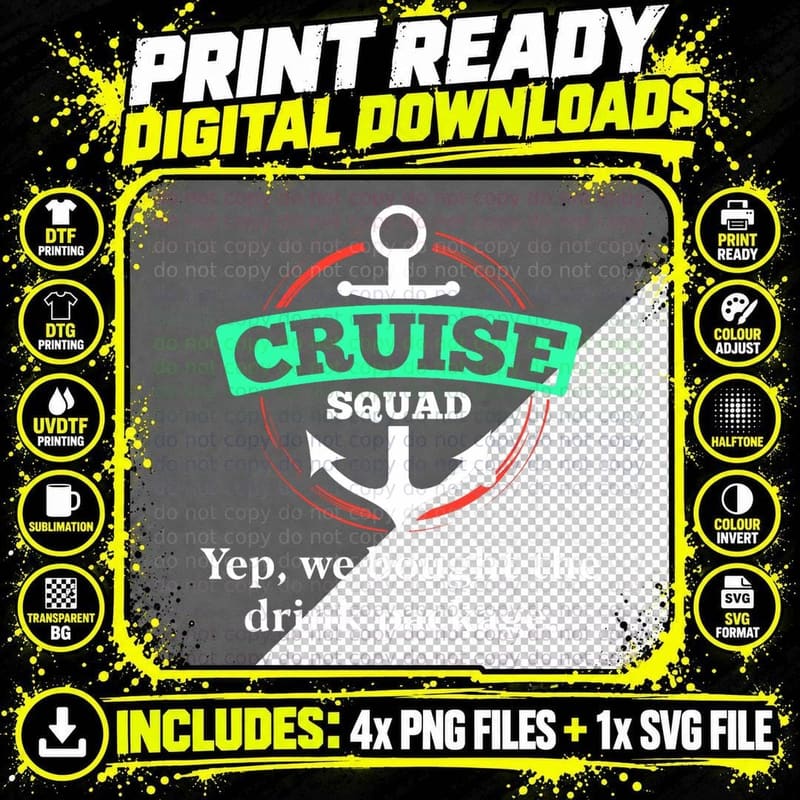 Matching Cruise Squad Shirts Warning We Bought Drink Png SVG Digital Bundle