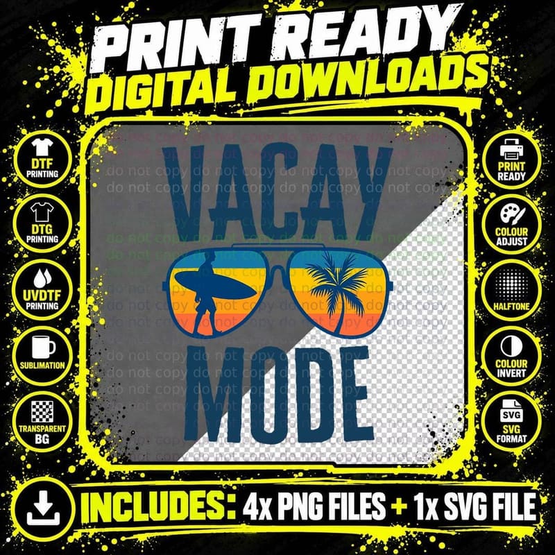 Matching Family Vacation Beach Summer Trip Vacay Mode Png SVG Digital Bundle