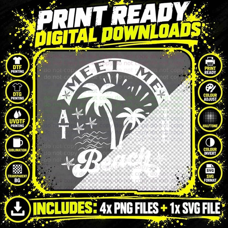 Meet Me at the Beach Summer T-Shirt Png SVG Digital Bundle