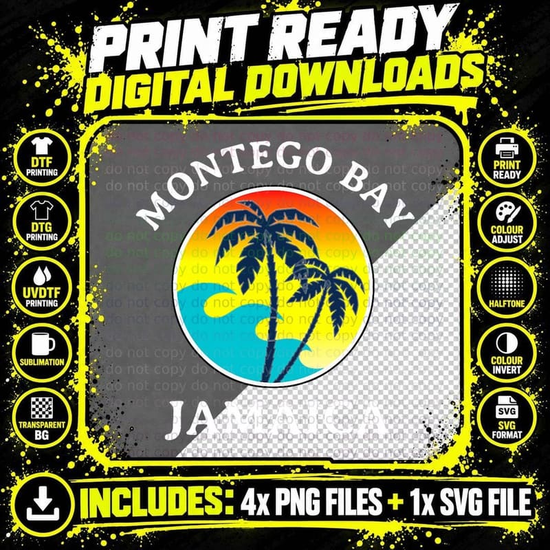 Montego Bay Jamaica Matching Family Vacation T-Shirt Png SVG Digital Bundle