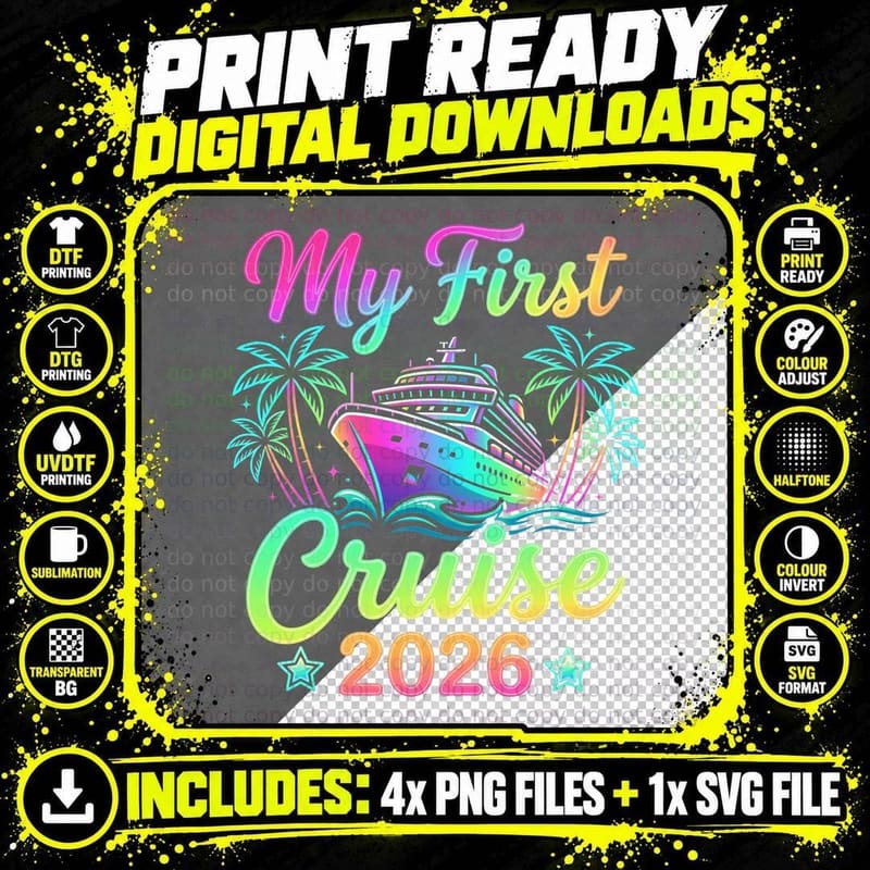 My First Cruise 2026 Cruise Squad T-Shirt Png SVG Digital Bundle