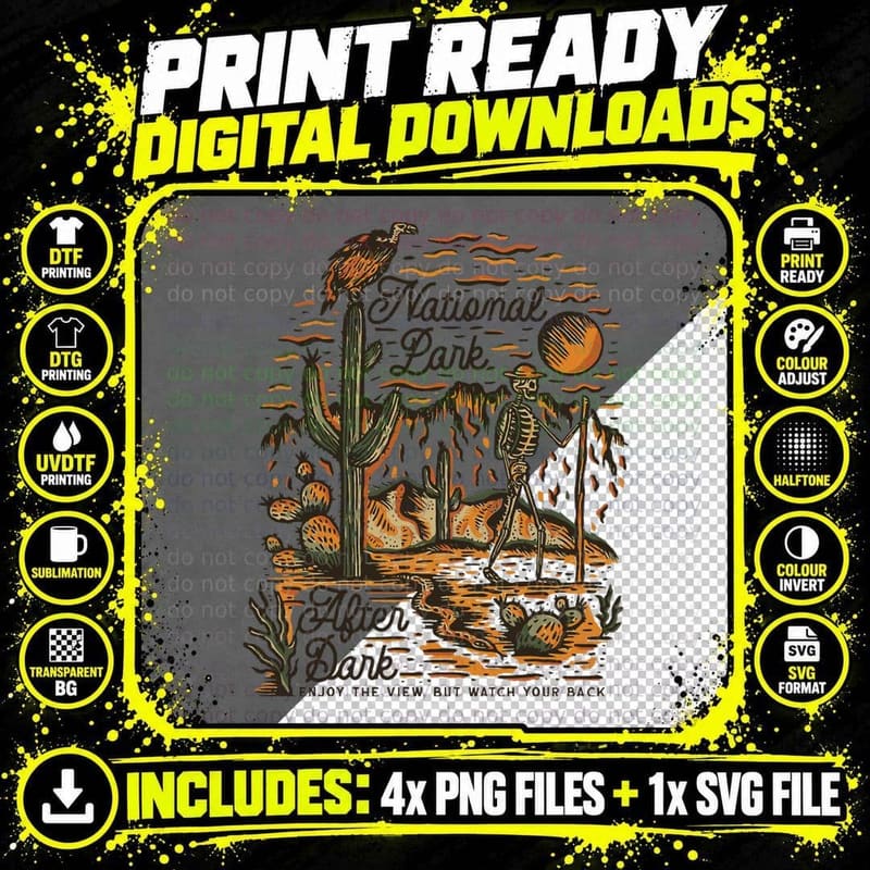 National Park, After Dark - Summer Vacation on National Png SVG Digital Bundle