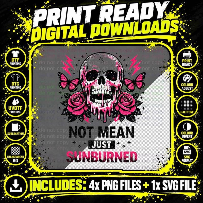 Not Just Sunburned Summer T-Shirt, Not Just Sunburned Png SVG Digital Bundle