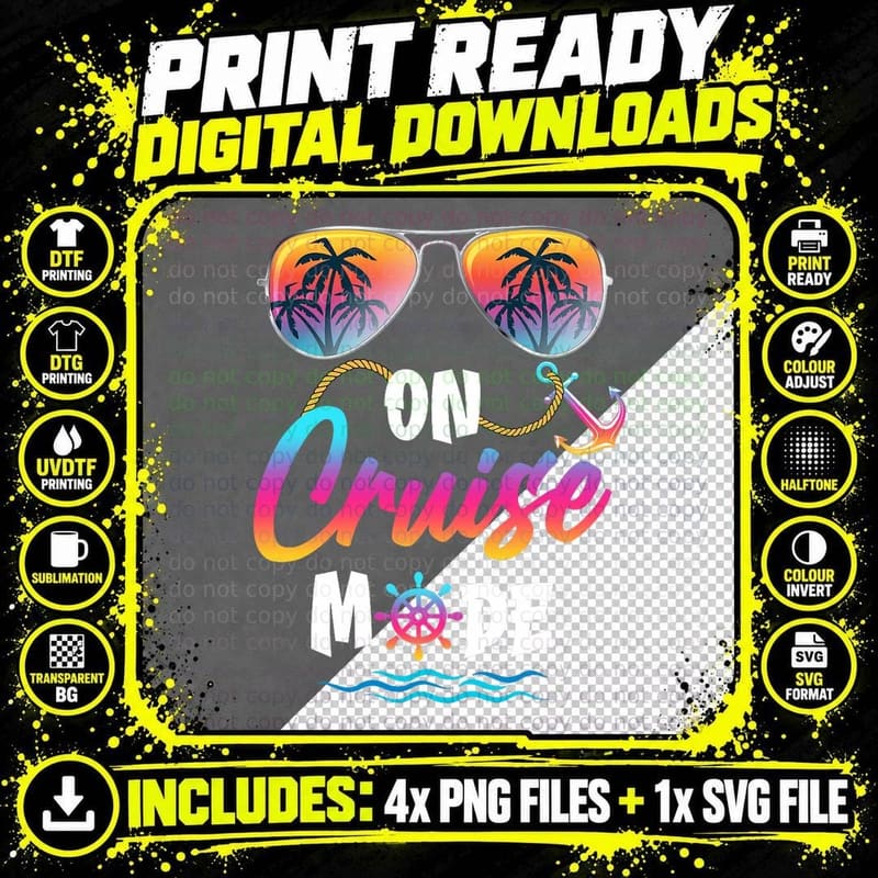 On Cruise Mode Family Vacation Cruising Together Squad Png SVG Digital Bundle