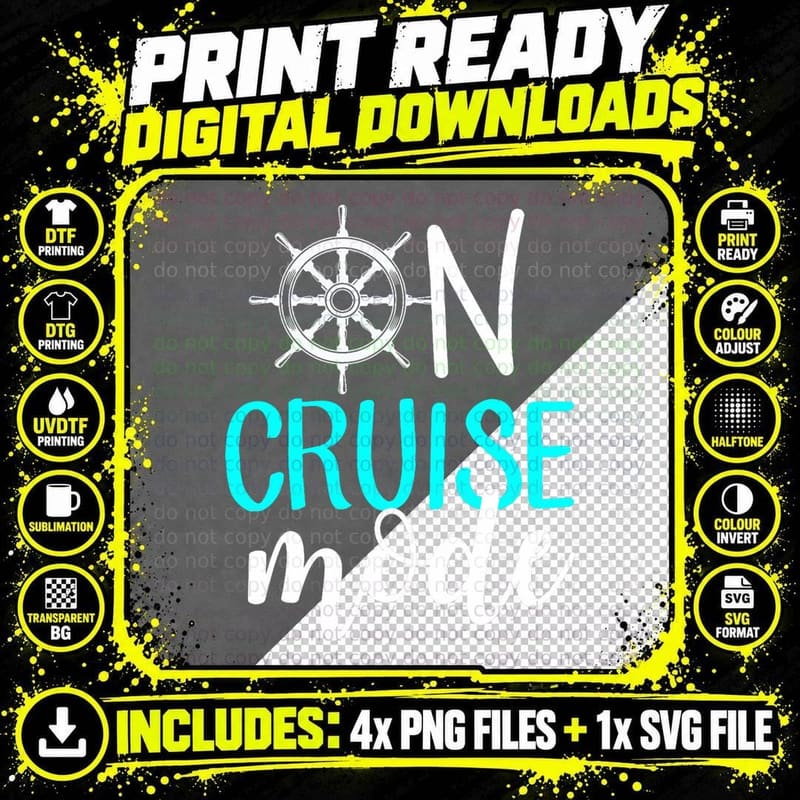 On Cruise Mode T-Shirt Cruise Vacation Family Trendy Png SVG Digital Bundle
