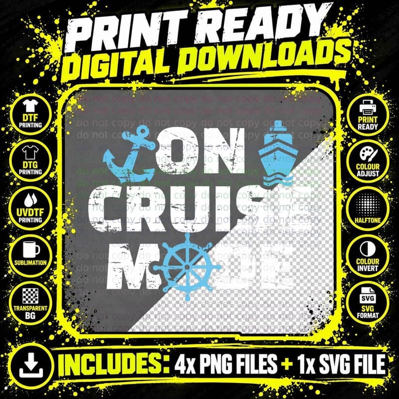 On Cruise Mode T-Shirt Png SVG Digital Bundle