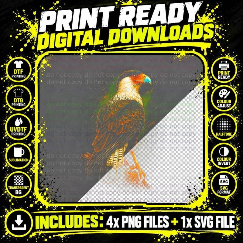 Parrot T-Shirt, Halftone Tropical Green Parrot Graphic Png SVG Digital Bundle