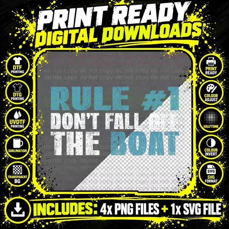 Rule 1 Don't Fall off the Boat Vacation Cruise Ship Png SVG Digital Bundle