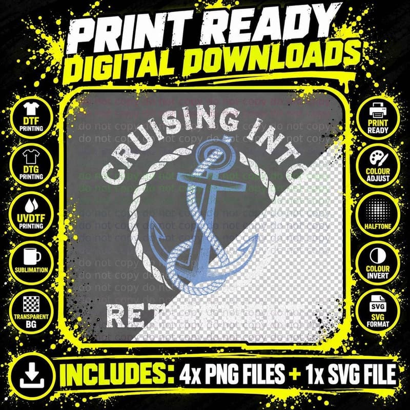 Sailing Boating Vacation Cruising into Retirement Cruise Png SVG Digital Bundle
