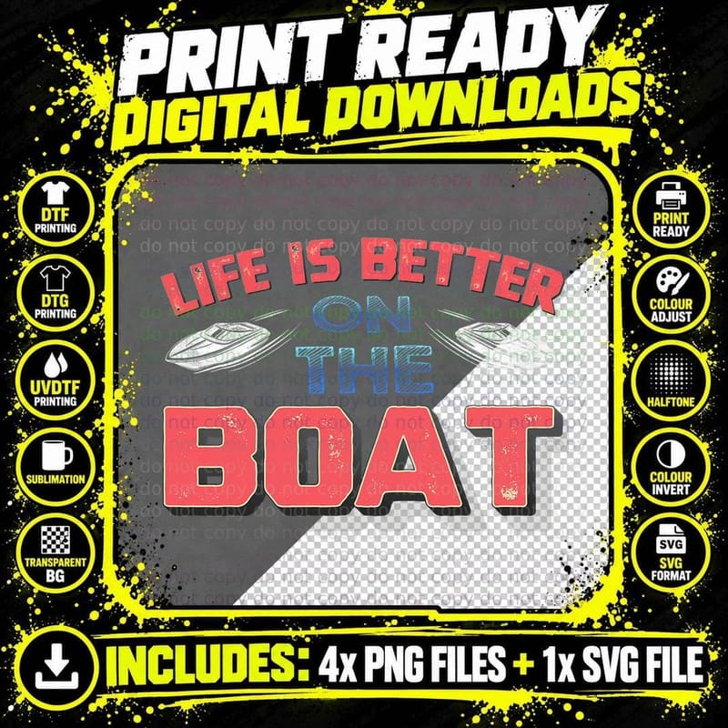 Summer Boating Life Is Better on the Boat T-Shirt Png SVG Digital Bundle