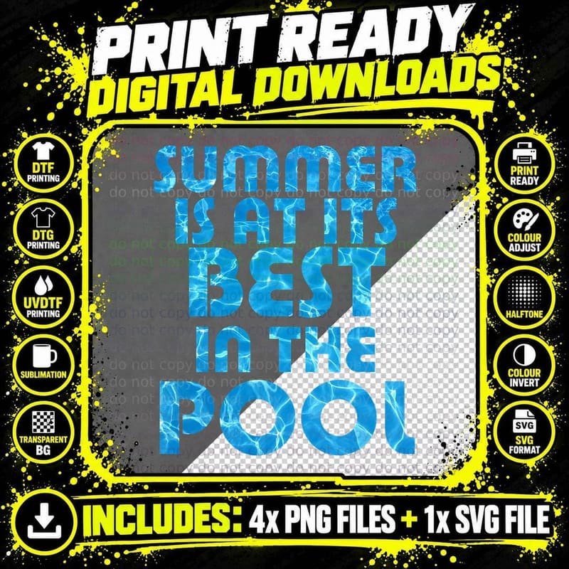 Summer Is at Its Best in the Swimming Pool T-Shirt Png SVG Digital Bundle