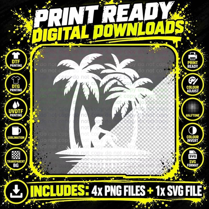 Summer Items Collection Scene Summer T-Shirt Png SVG Digital Bundle