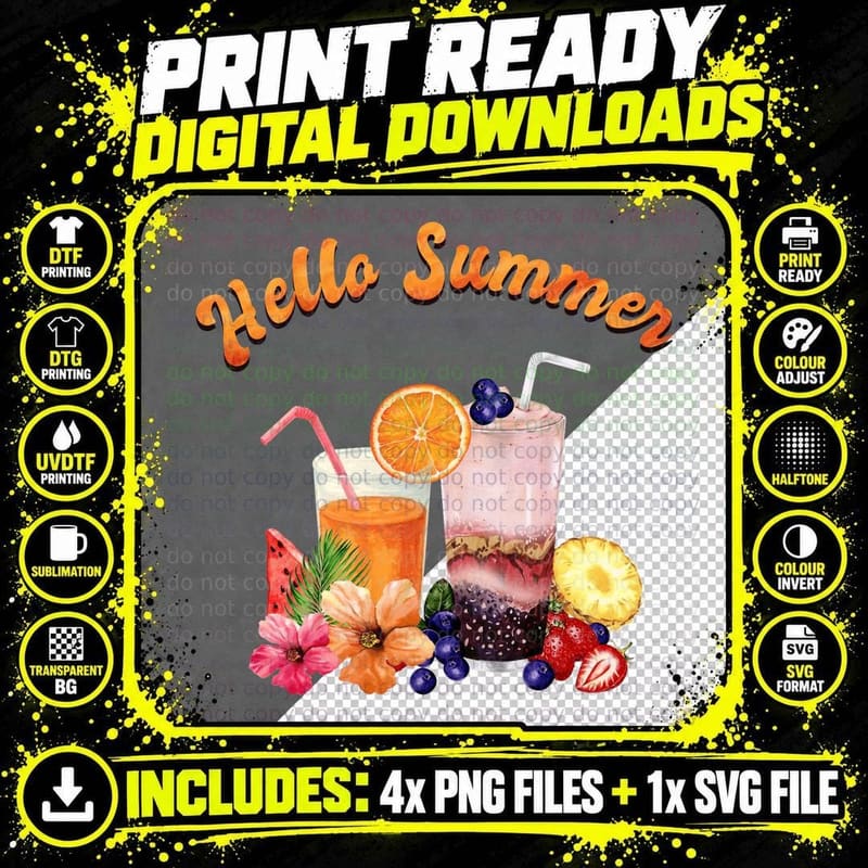 Summer Vibes Summer T-Shirt, Tropical Beach Waves Scene Png SVG Digital Bundle