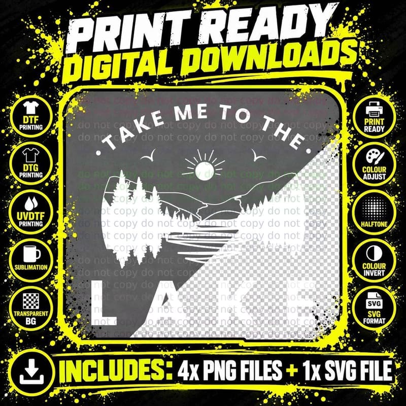 Take Me to the Lake Summer T-Shirt Png SVG Digital Bundle