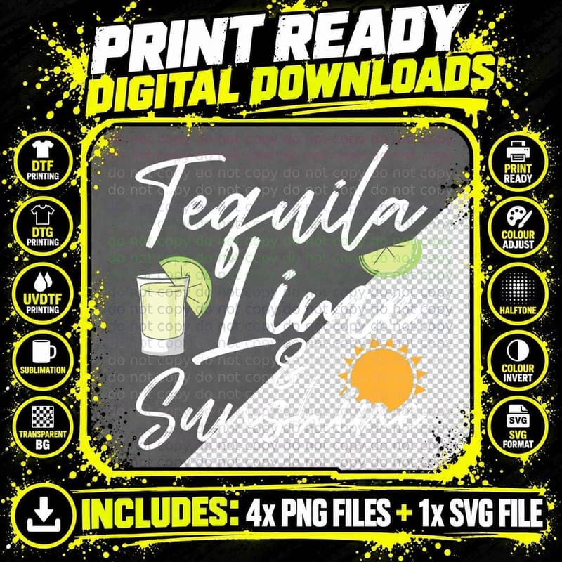 Tequila Lime & Sunshine Making Memories Vacay Mode Png SVG Digital Bundle