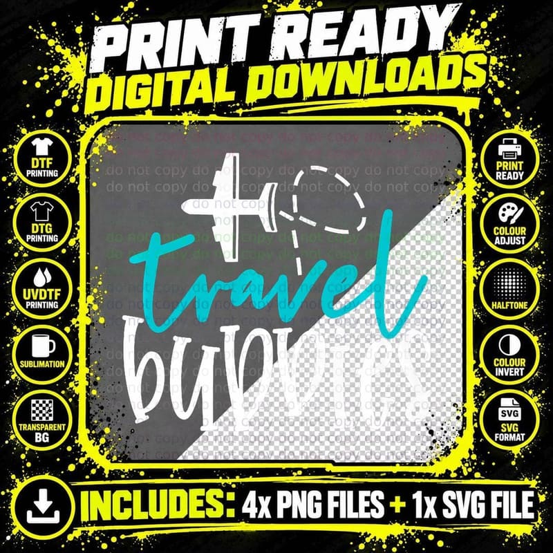 Traveling Buddies Tanning Swimming Summertime Beach Png SVG Digital Bundle