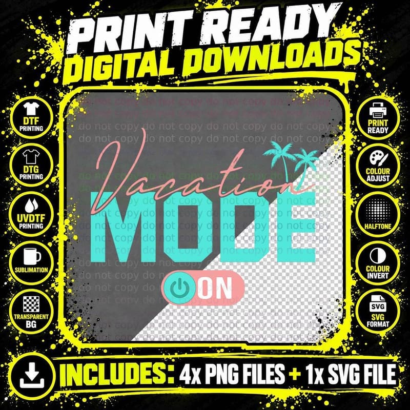Vacation Mode Summer Family Vacay Mode Travel Traveling Png SVG Digital Bundle