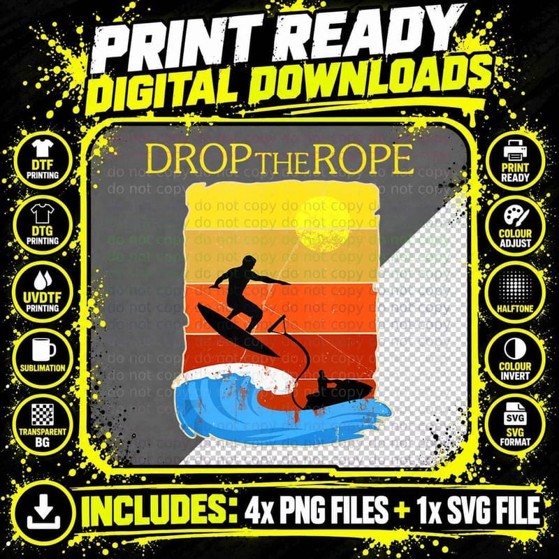 Wake Surfing Gift Shirt Boat Lake Wakesuring Drop T-Shirt Png SVG Digital Bundle