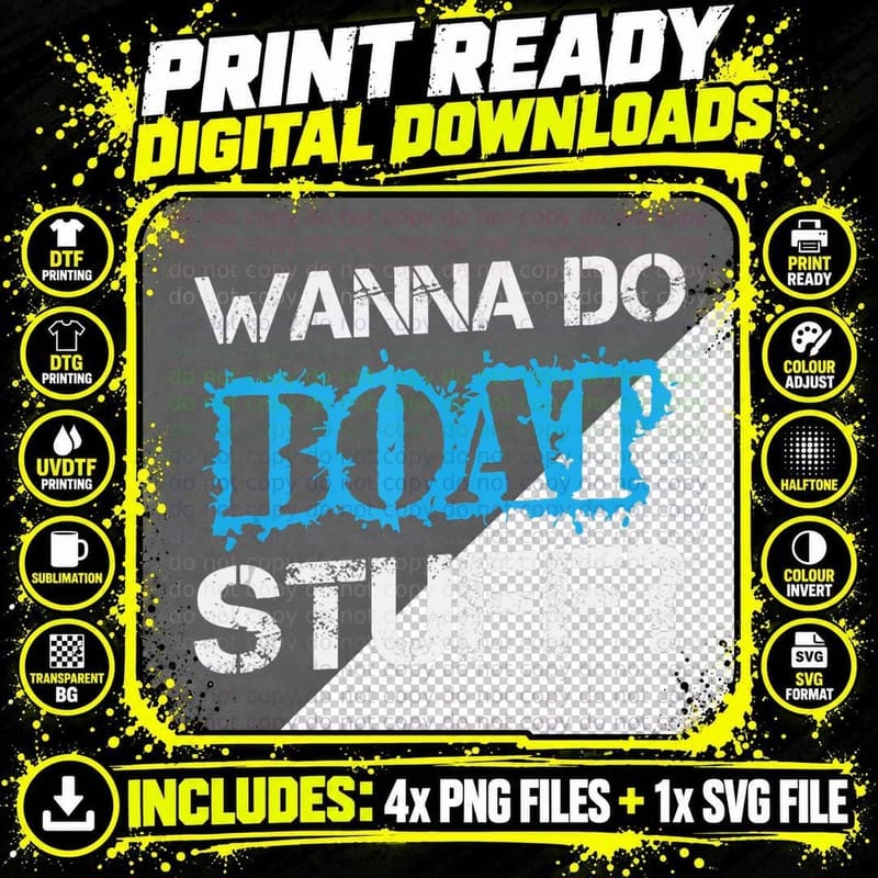 Wanna Do Boat Stuff Cruise Boat Trip Png SVG Digital Bundle