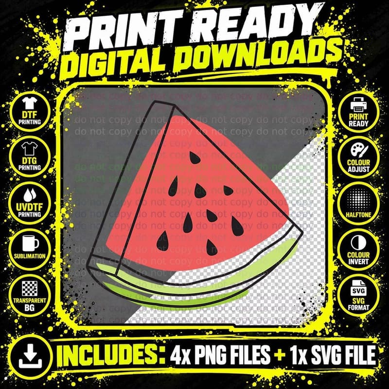 Watermelon Summer Melon Watermelon Without Sunglasses Png SVG Digital Bundle