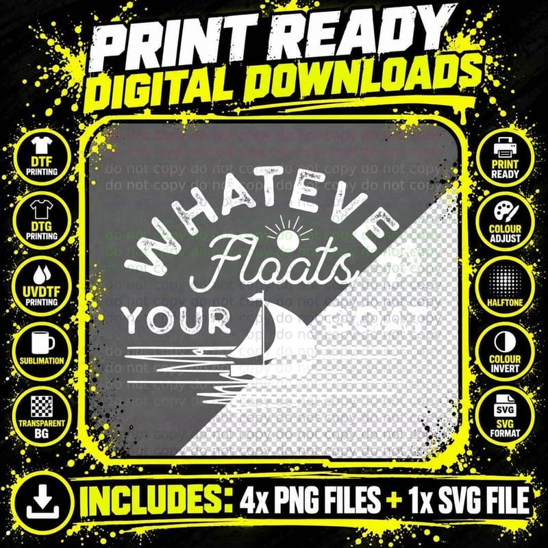 Whatever Floats Your Boat Summer T-Shirt Png SVG Digital Bundle