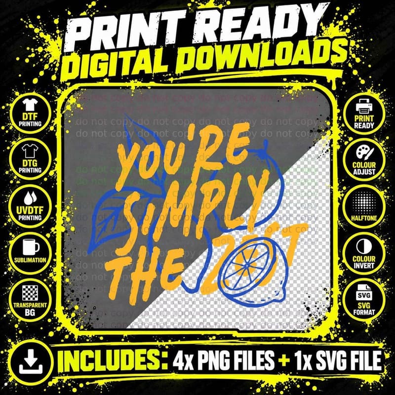 You're Simply the Zest Summer T-Shirt Png SVG Digital Bundle