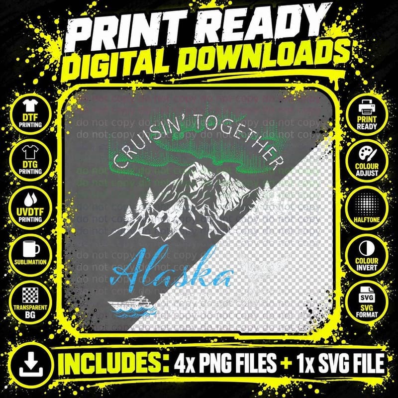 Alaska Cruisin Toger Family Cruise North Lights Cruising Png SVG Digital Bundle