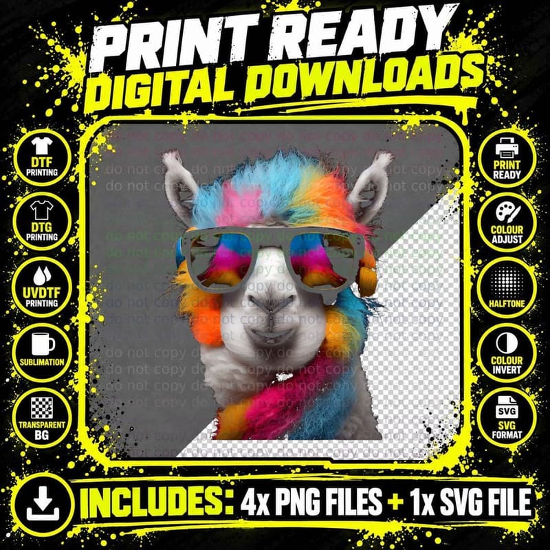Alpaca Sunglasses Alpaca Love Vacation Alpaca Owner Png SVG Digital Bundle
