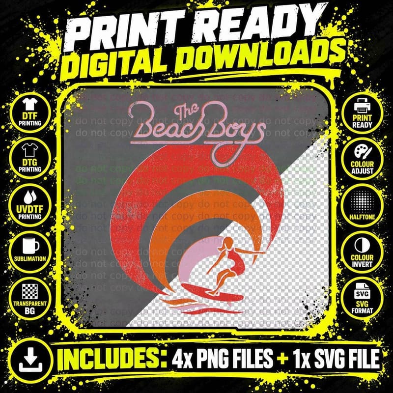 Beach Boys Surfer Girl T-Shirt Png SVG Digital Bundle