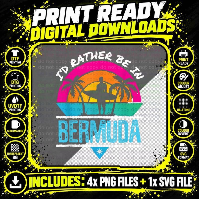 Bermuda Family Vacation Beach Souvenir T-Shirt Png SVG Digital Bundle