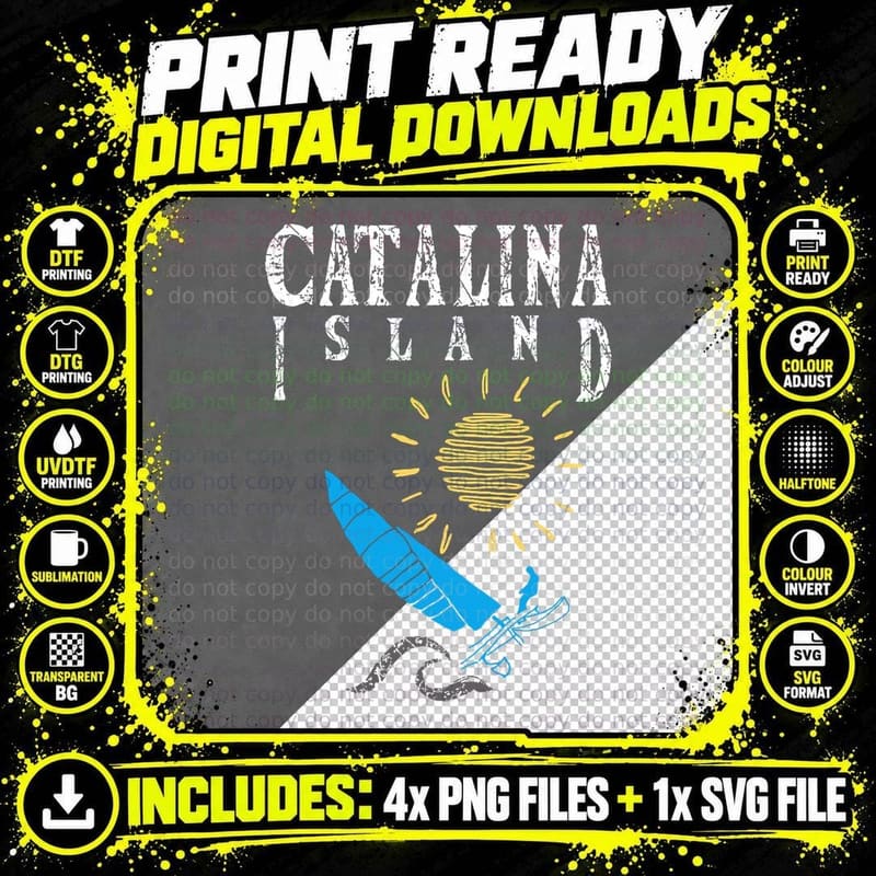 Catalina Island, Sailing Sailboat Beach Catamaran T-Shirt Png SVG Digital Bundle