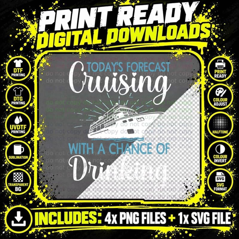 Cool Cruising for Men Women Family Cruise Vacation Lover Png SVG Digital Bundle