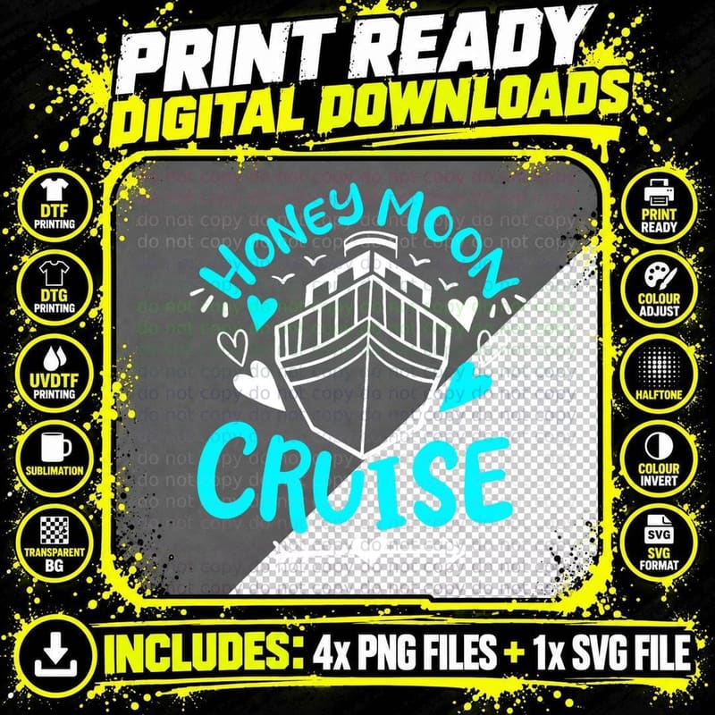 Cruise Honeymoon Cruise T-Shirt Png SVG Digital Bundle