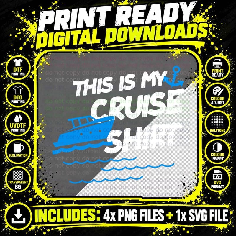Cruise Ship Sailing Holiday This Is My Cruise T-Shirt Png SVG Digital Bundle
