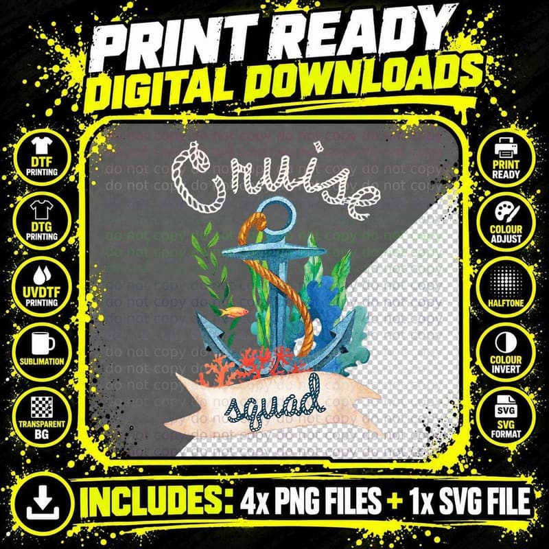 Cruise Squad Family Cruise Vacation T-Shirt Png SVG Digital Bundle